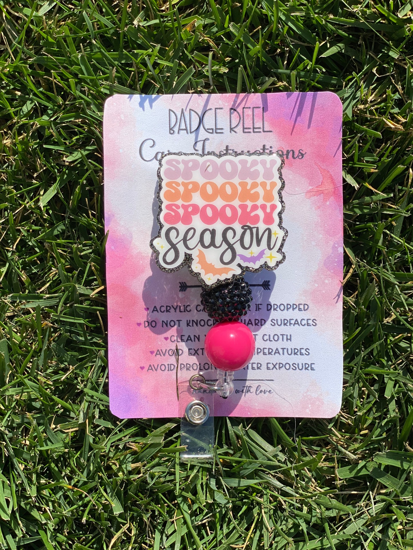 Spooky Season Badge Reel Halloween Beads