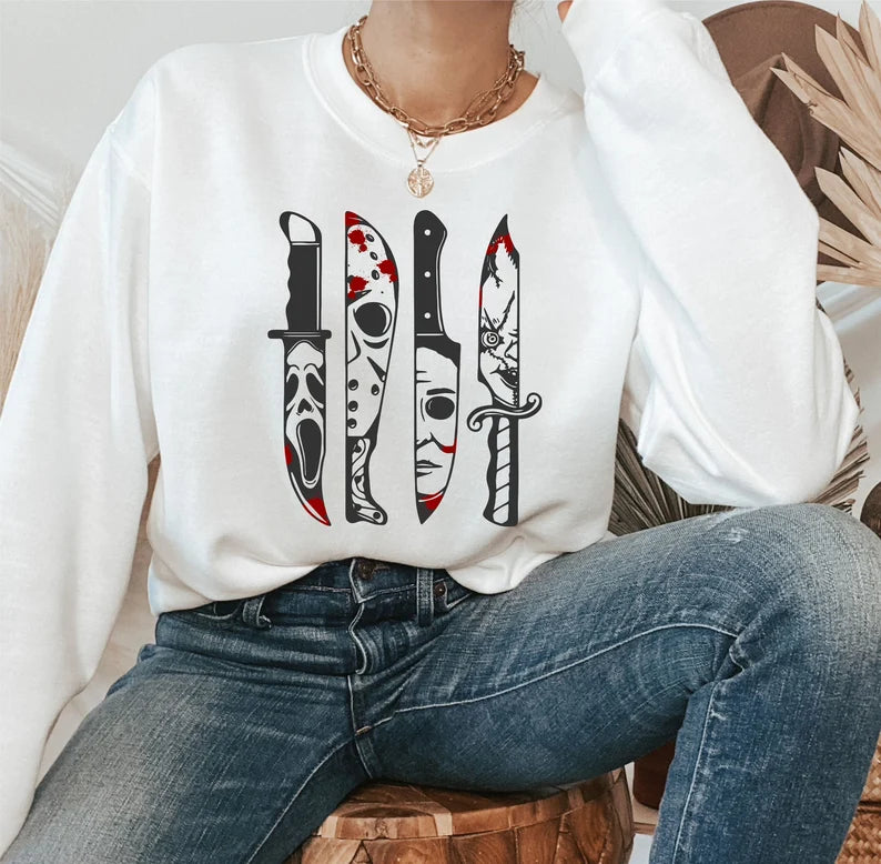Horror Knife Halloween Sweatshirt