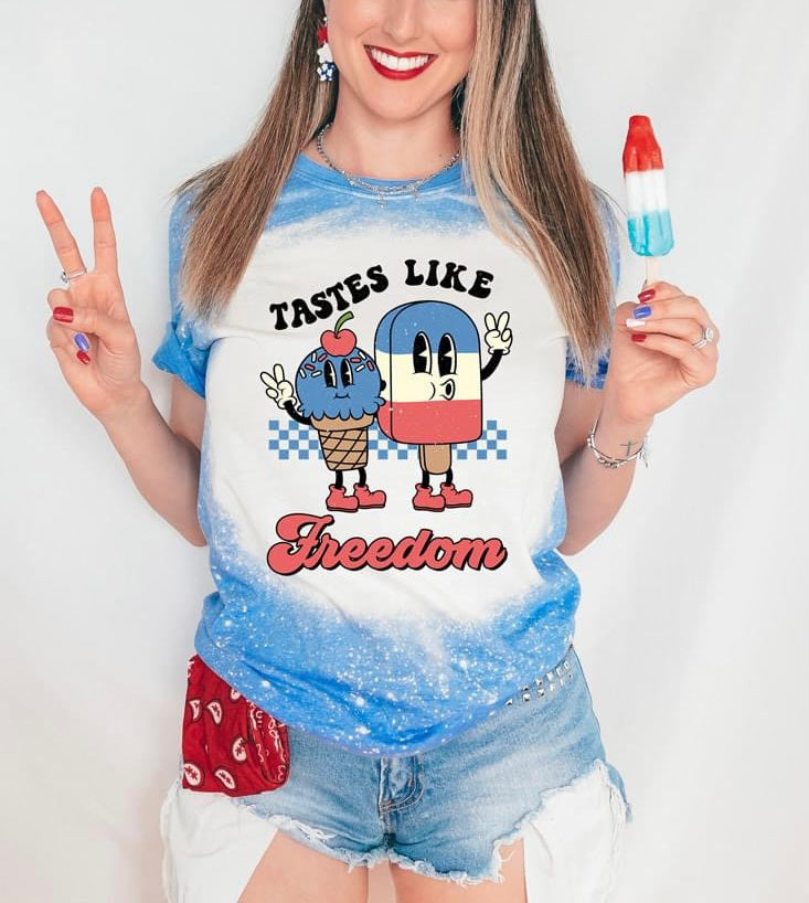 Taste like Freedom Bleached Tee 4th of July