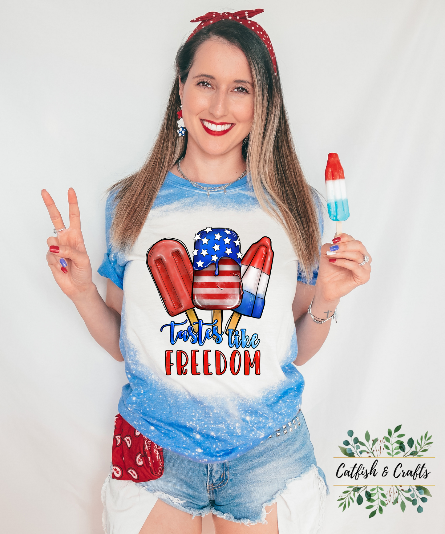 Taste like Freedom Bleached Tee 4th of July