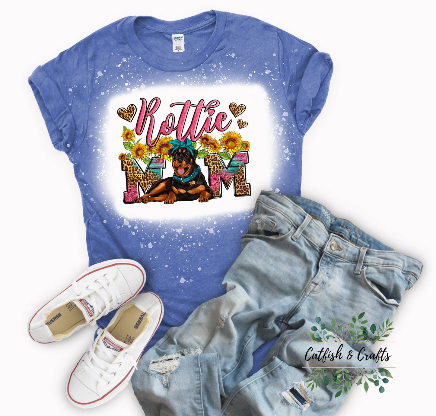 Rottie Mom Bleached Tee