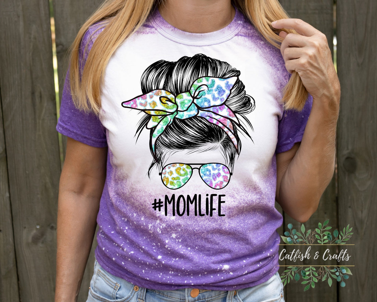 Mom Life Bleached Tee