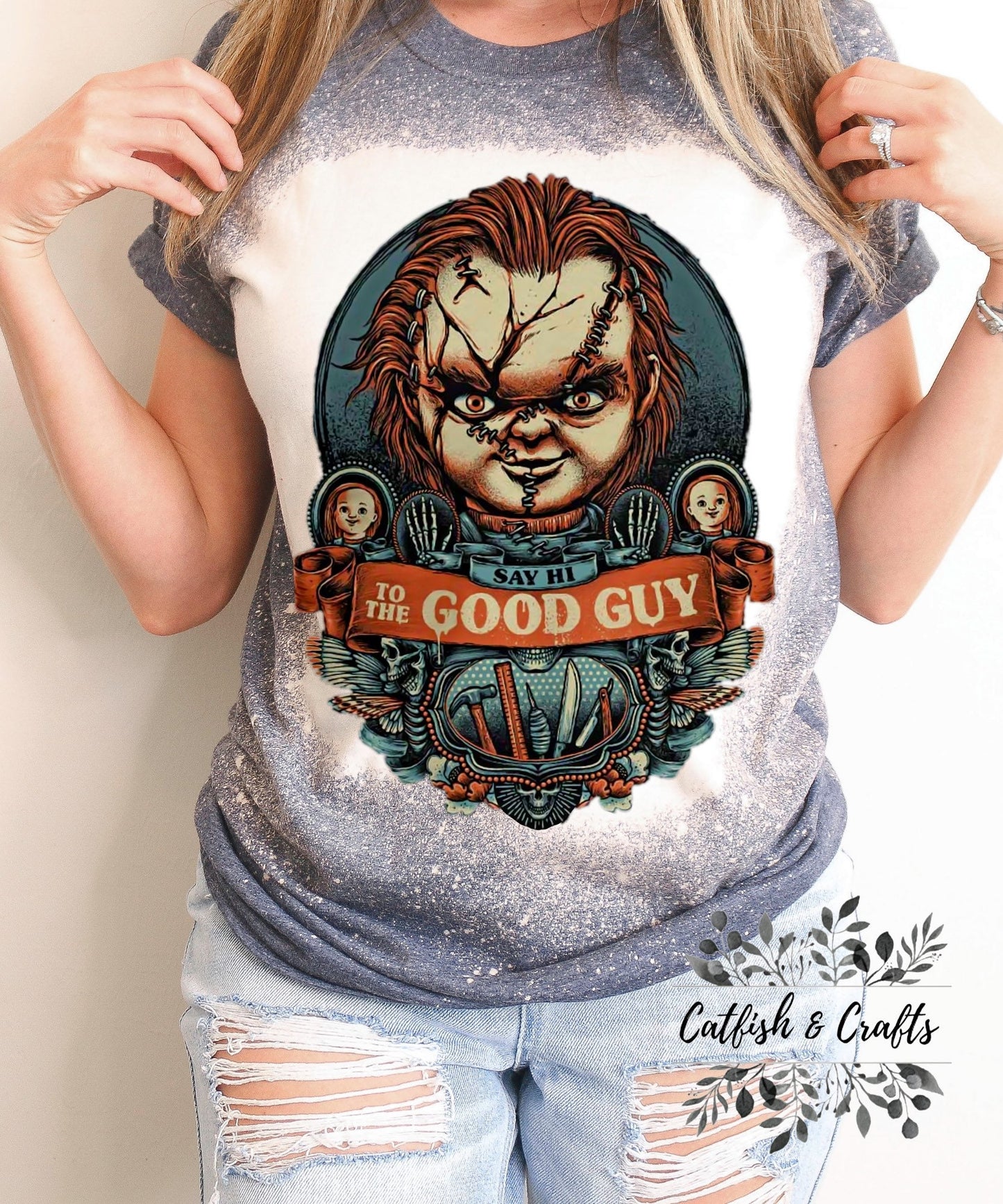 Chucky Good Guy Halloween Horror Bleached Tee