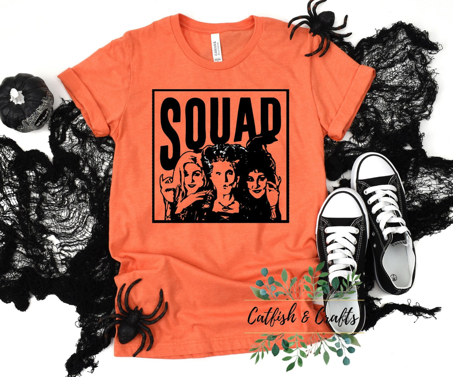 Sanderson Sisters black print tee Halloween hocus pocus Squad