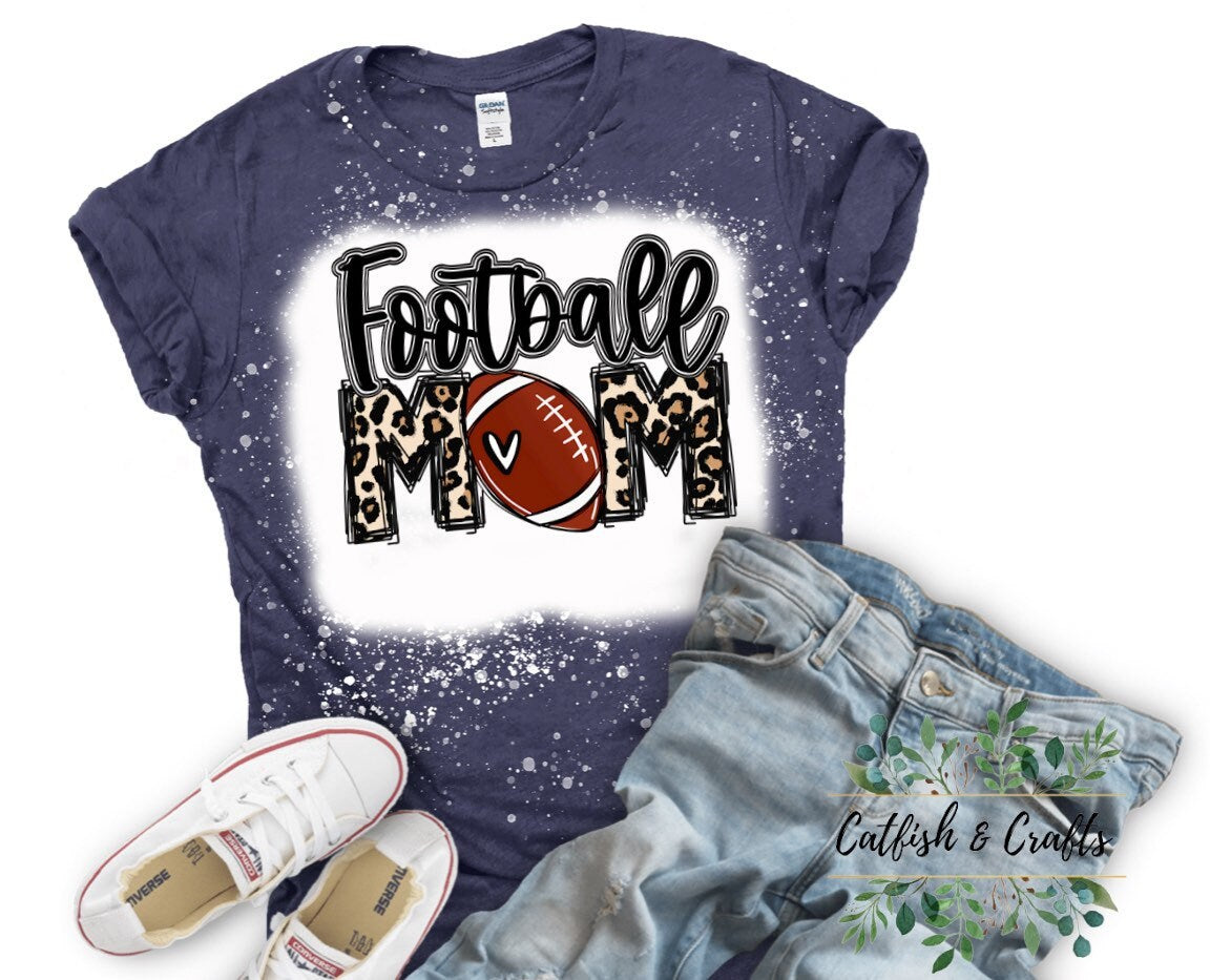Football Mom Bleached Tee