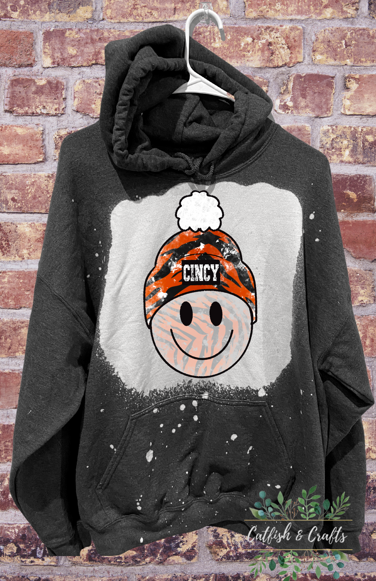 Cincinnati Football Hoodie Bleached