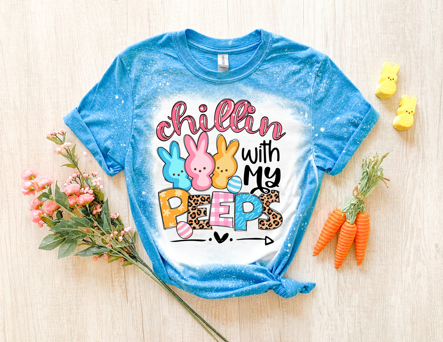 Chillin with my Peeps Easter Bleached Tee