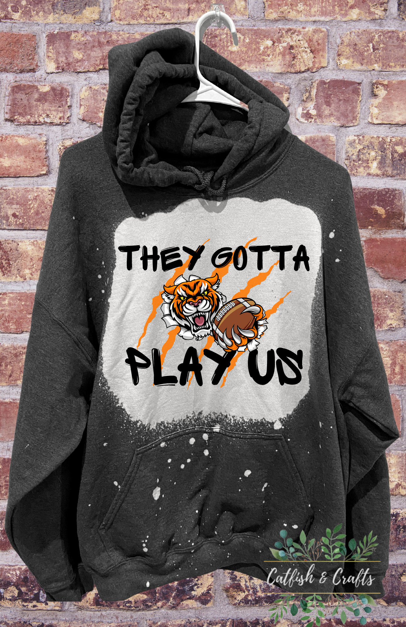 They Gotta Play Us Cincinnati Football Hoodie Bleached