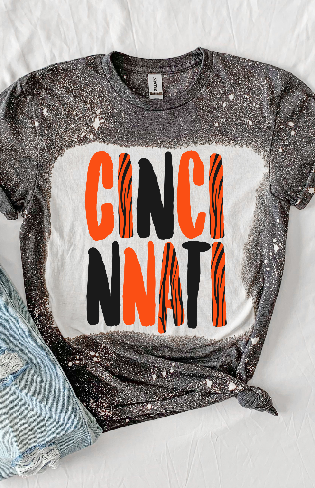 Cincinnati Football Bleached Tee