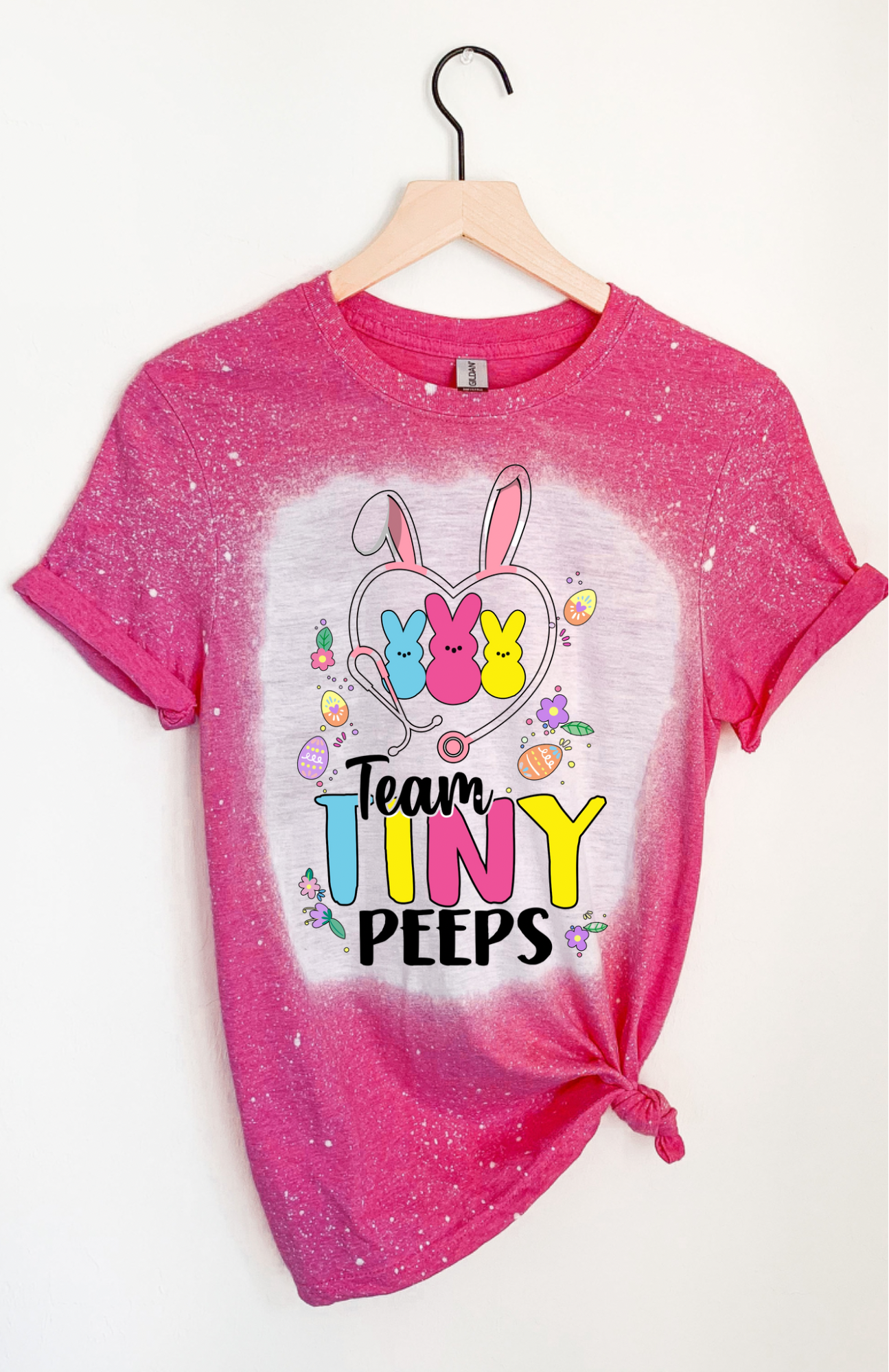 Team Tiny Peeps Easter Bleached Tee
