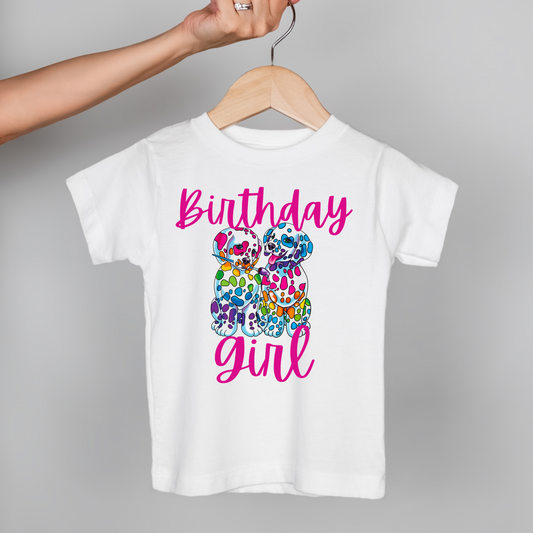 90s Inspired Lisa Frank Birthday Girl Dogs Tee youth/adult