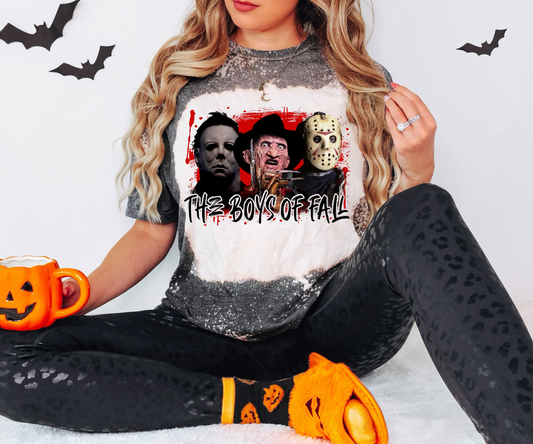 Halloween Horror Boys of Fall Bleached Tee