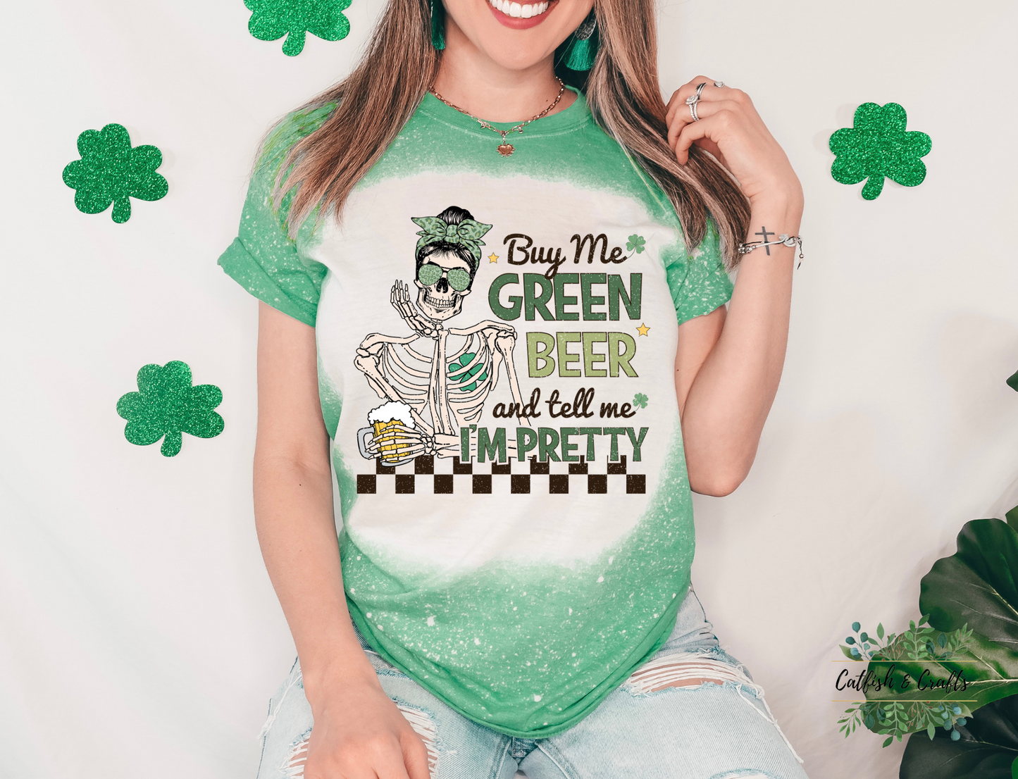 Buy me Green Beer St. Patrick's Day Bleached Tee