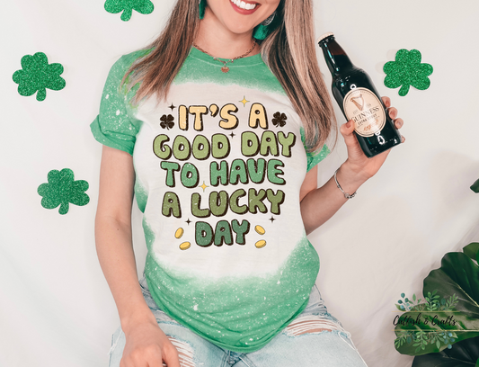 St. Patrick's Day Lucky Bleached Tee