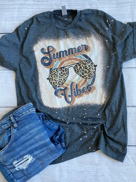 Summer Vibes Bleached Tee