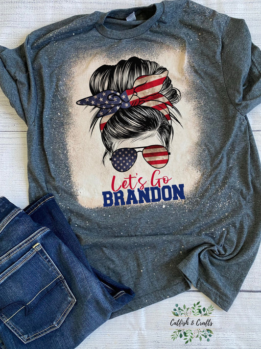 Let’s Go Brandon Bleached Tee!