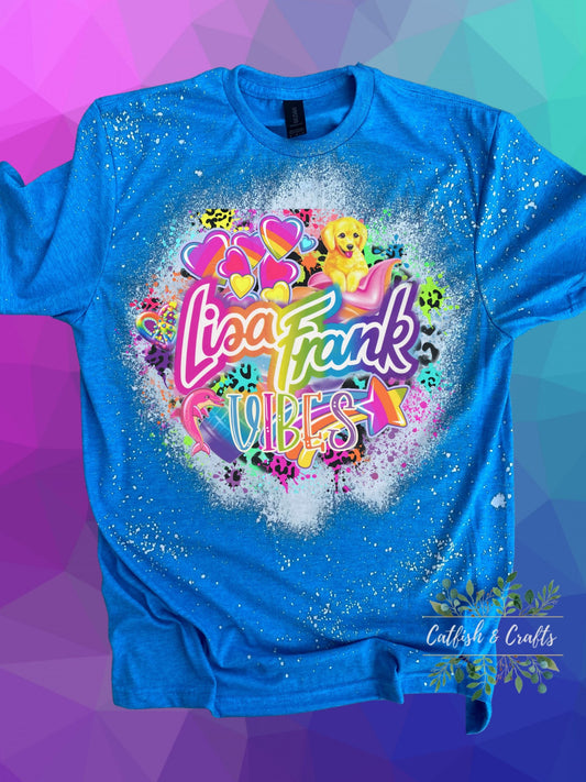 Lisa Frank Inspired 90s Vibes Bleached Tee