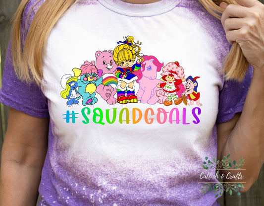 80s Squad Goals Bleached Tee