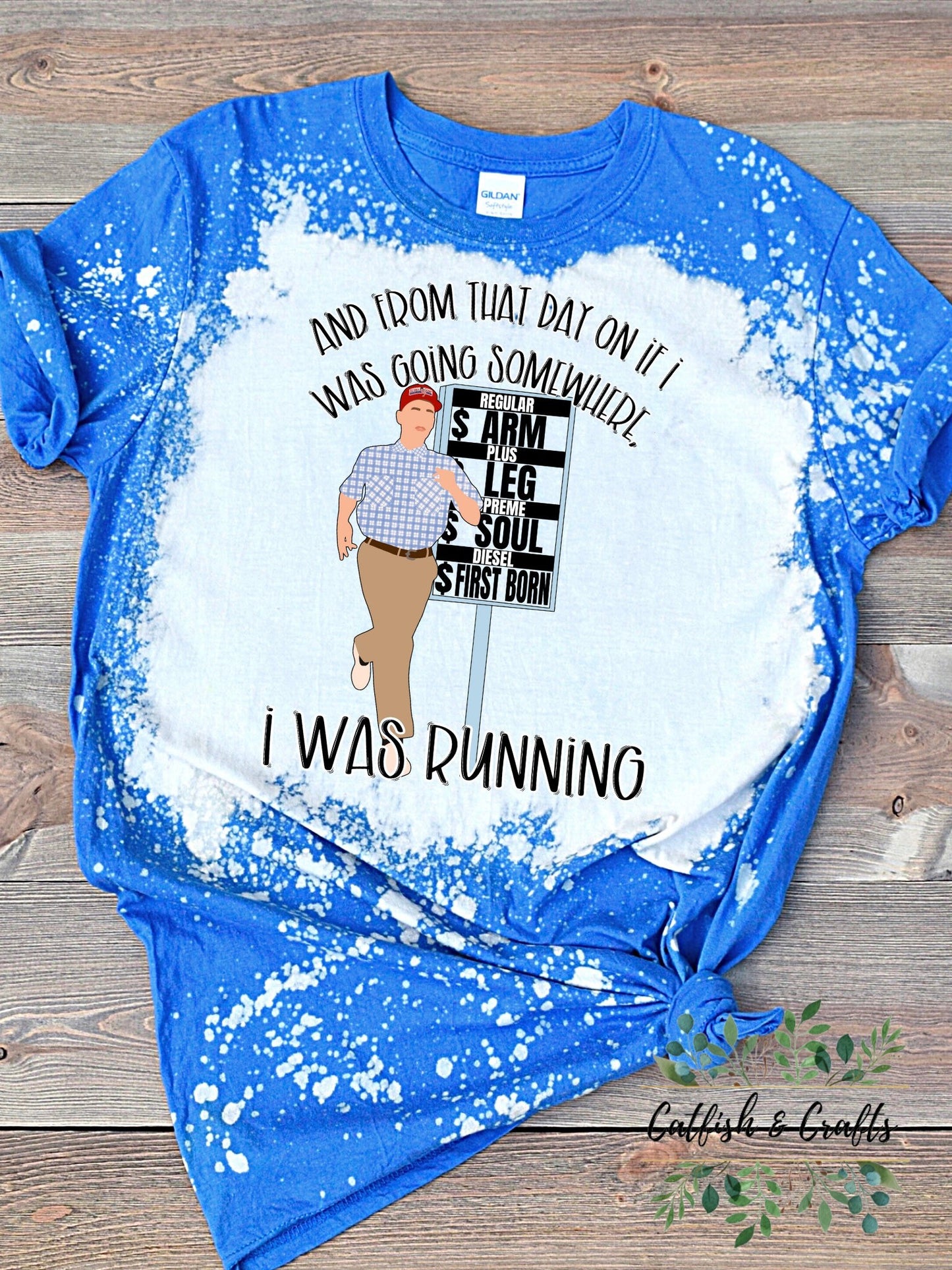 Funny Forrest Gump Gas Bleached Tee