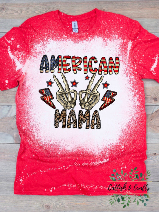 American Mama 4th of July Bleached Tee