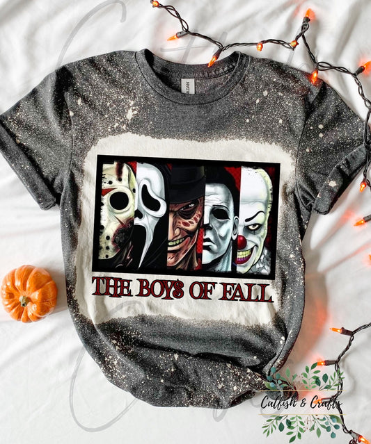 The Boys of Fall Halloween Horror Bleached Tee