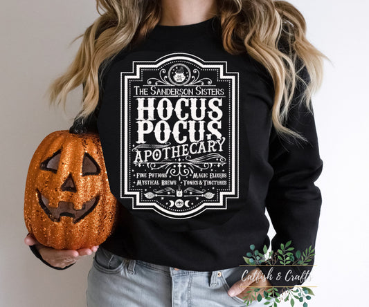 Hocus Pocus Sanderson Sister Apothecary White Print Halloween Sweatshirt/Hoodie