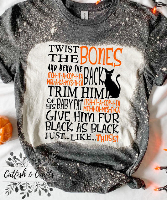 Halloween Spell Twist the Bones Bleached Tee