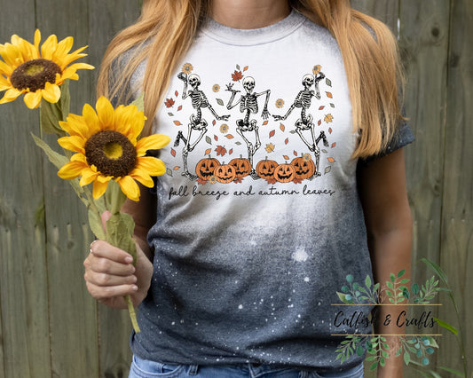 Autumn, Thankful, Fall, Thanksgiving, Pumpkin Bleached Tee