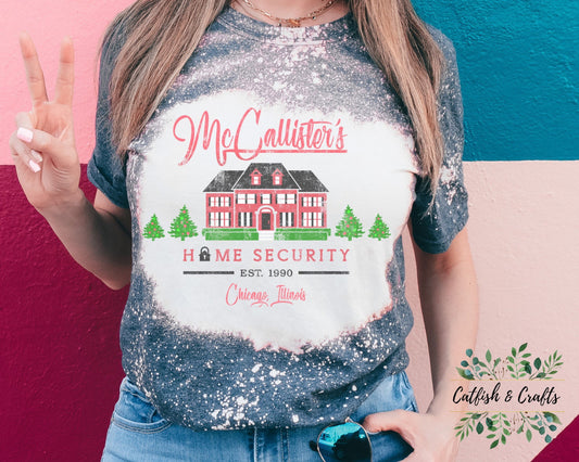 McAllister Home Security, Holiday Movies, Christmas Bleached Tee