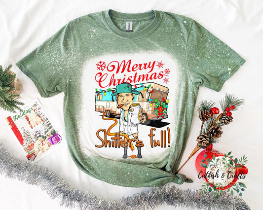 Shitters Full, Vacation, Funny, Eddie, Christmas Bleached Tee
