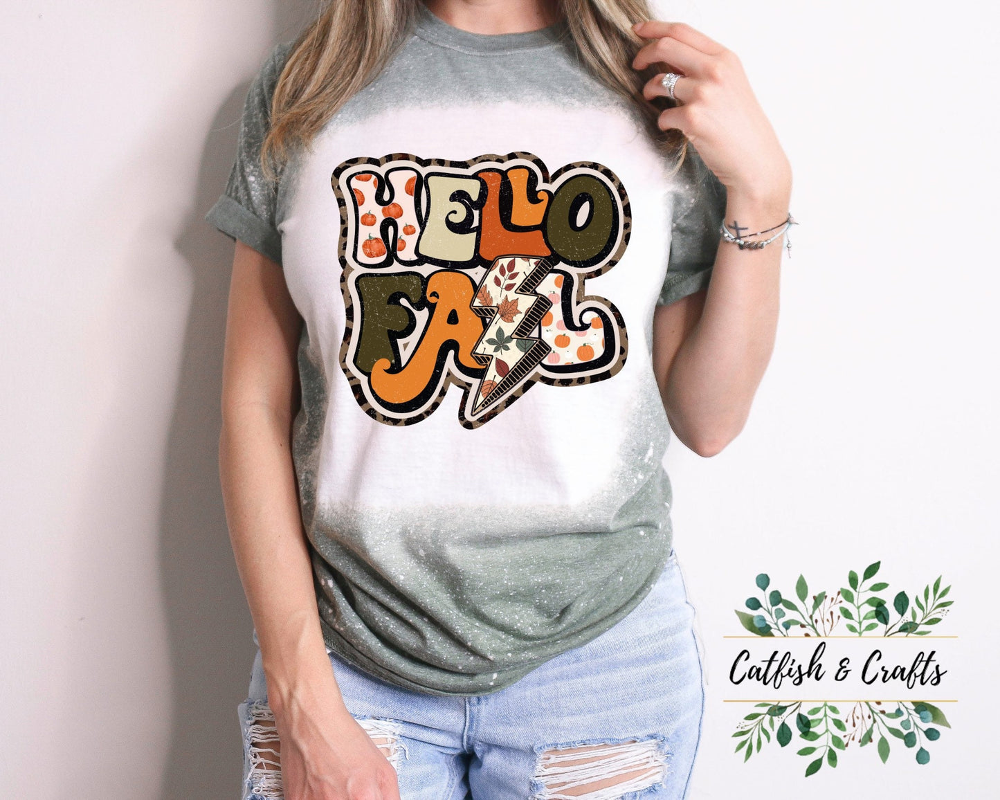 Autumn, Thankful, Fall, Thanksgiving, Pumpkin Bleached Tee