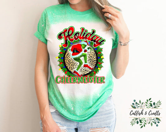 Holiday Cheermiester, Holiday Movies, Christmas Bleached Tee