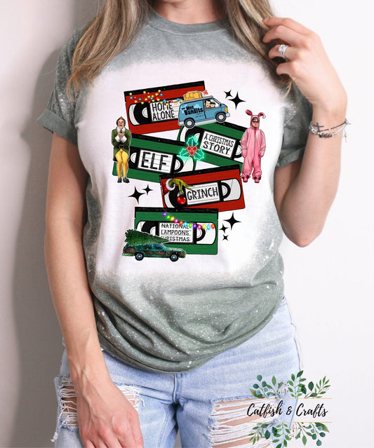 Classic Holiday Movies, Christmas Bleached Tee